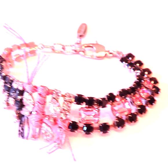 Joomi Lim Women's Onxy and Gemstone Cystal Fringe Link Bracelet NWOT 158 - Picture 7 of 9